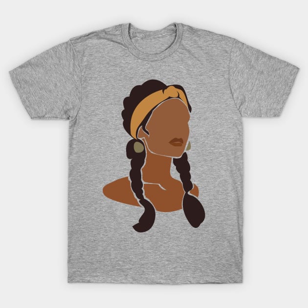 Black Woman With Braids T-Shirt by JunkyDotCom